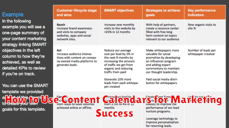 How to Use Content Calendars for Marketing Success